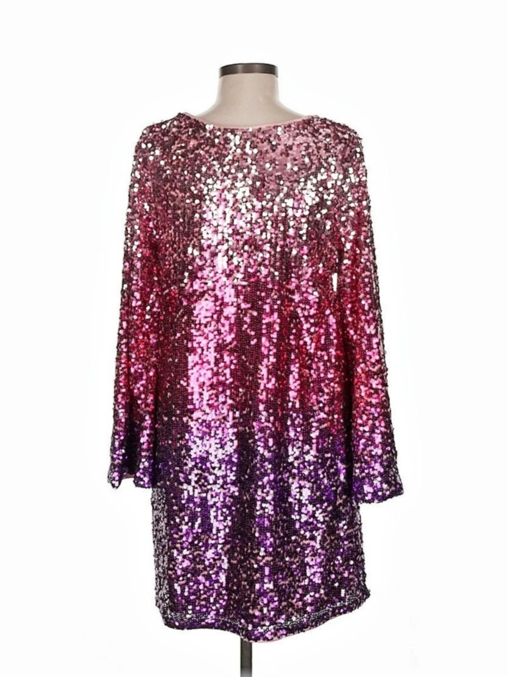 ModCloth Sequin Mini Dress in Pink & Purple ombré, Size Medium